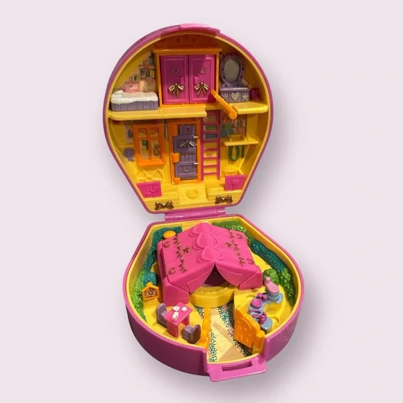 Vintage Blue Bird Polly Pocket Set Of Two Pizzeria And Pony Ride No Characters - Picture 2 of 12